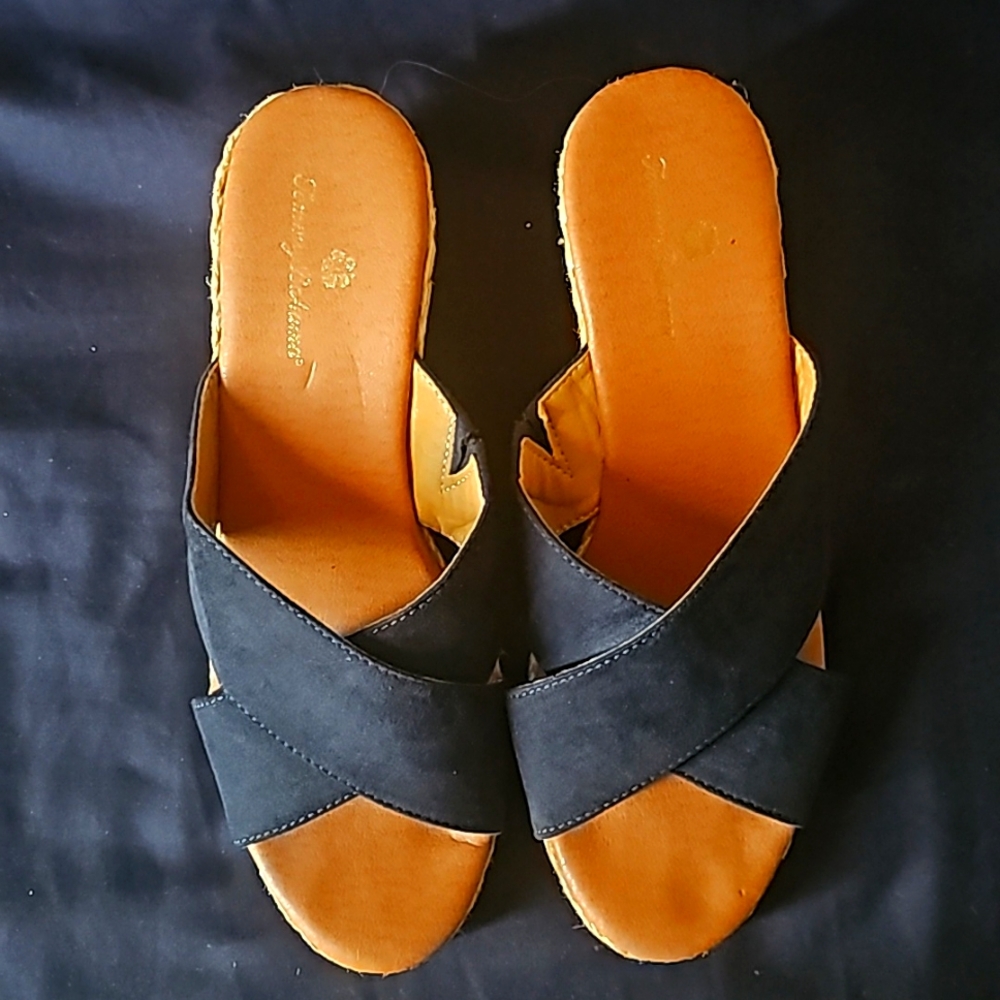 Navy Wedge Heel